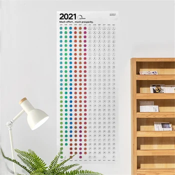 

2021 Wall Calendar with Stickers 365 Days Learning Schedule Annual Periodic Planner Year Memo Agenda Organizer Office Stationery