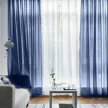 

1Pc Solid Color Sheer Tulle Window Curtain Drape Living Room Balcony Patio Decor