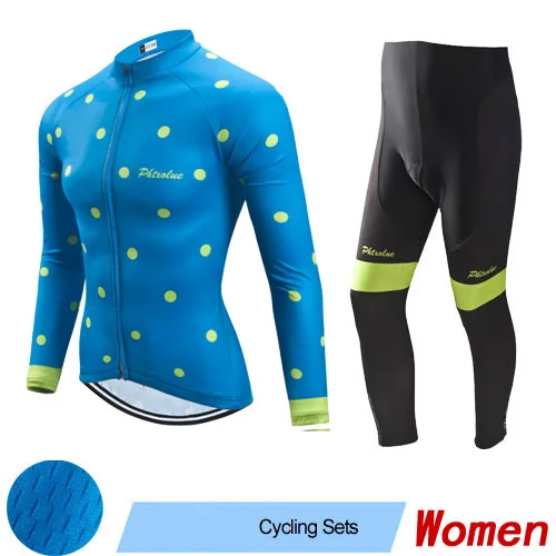 Cycling Set Phtxolue Женская одежда для велоспорта, комплект для велоспорта на весну-осень, одежда для велоспорта, дышащая одежда для велоспорта, комплекты из Джерси с длинным рукавом - Цвет: Cycling Set