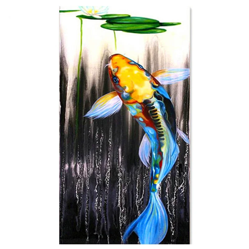 Large Diy Diamond Painting Koi Fish Diamond Embroidery Cross Stitch Kits Full Square Round Drill Mosaic Wedding Decoration