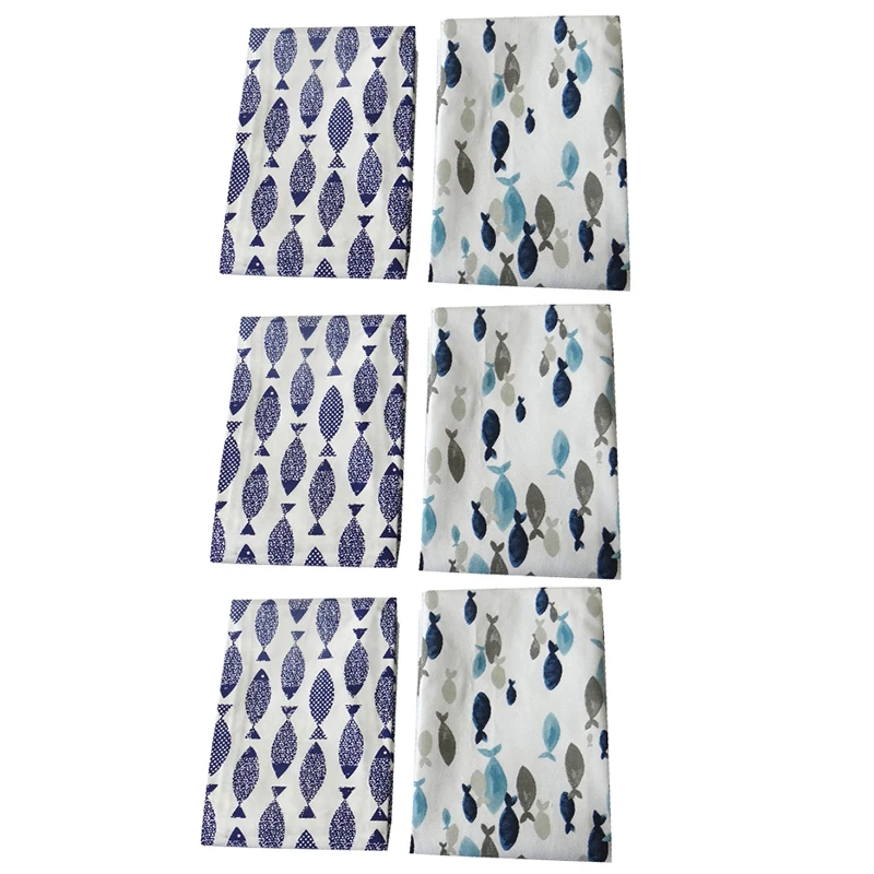 6Pcs Cotton Table Napkins Cloth Tea Towel Absorbent Scouring Pad Reusable Kitchen Towels Cleaning C