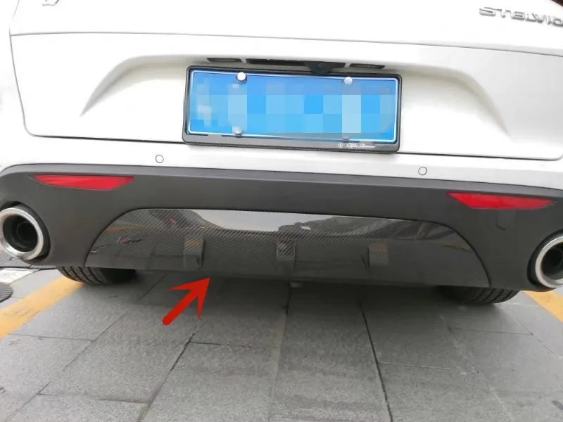 

Accessories hHigh Quality Real Carbon Fiber Rear Bumper Door Sill Pprotection Cover For Alfa Romeo Stelvio 2017 2018 2019+