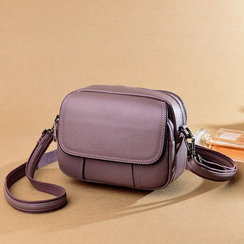 Genuine Leather Real Cowhide Womens Casual Fashion Bag Women Messenger Bag Small Shoulder Bag Crossbody Bags for Women Handbags