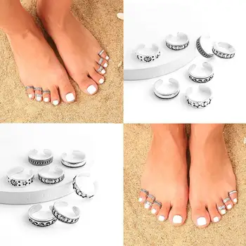 

7Pcs Feet Ring For Fashion Women Design Vacation Knuckle Set Open Toe Gifts Rings Jewellery Adjustable A8K8