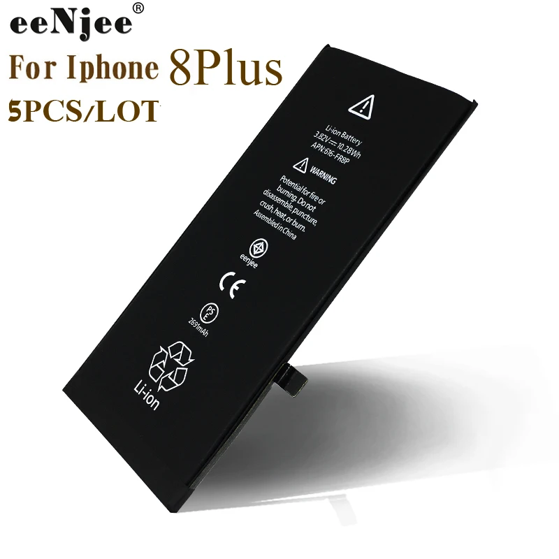 Eenjee Cell Phone Battery 5pcs For Iphone 8 Plus Replacement 2691mah