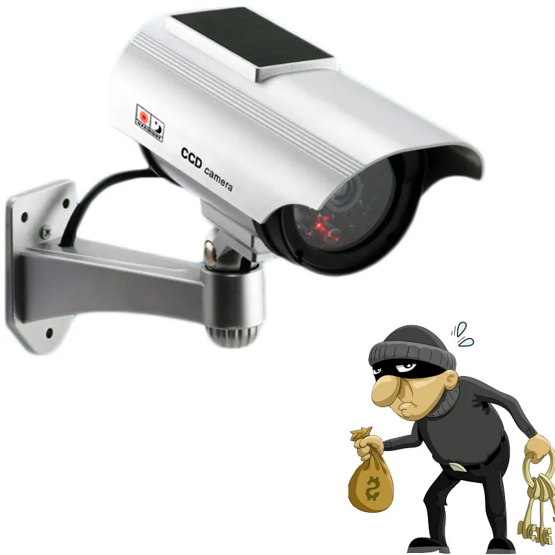 

Solar Power Fake Camera Outdoor Security CCTV Surveillance Dummy Camera with Flash LED Light