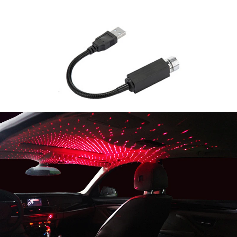 

Ambient Light Car USB Universal Mini LED Car Roof Star Night Projector Light Lamp Decoration Decorative Atmosphere Lights