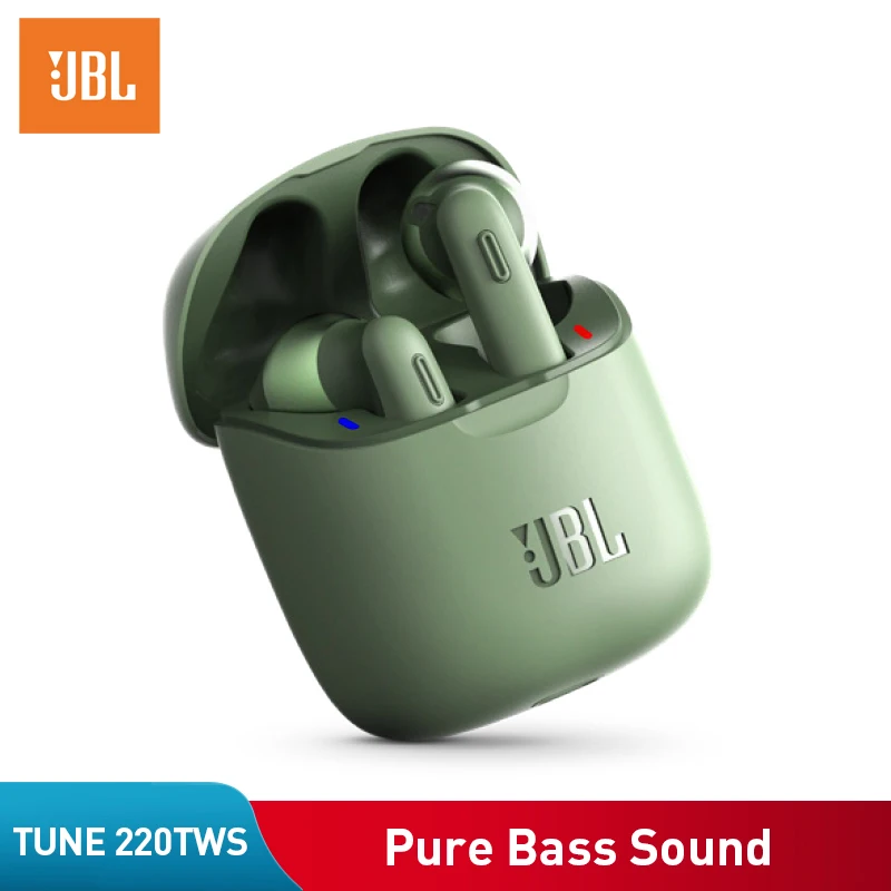 Original JBL Tune 220TWS Bluetooth V5 0 Earphones Wireless Earbuds In ear with Stereo Mic and Charging Box T220 TWS Handsfree