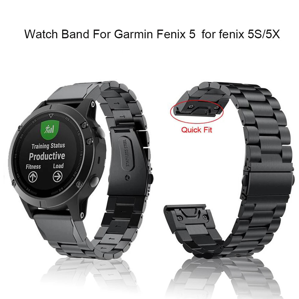 20 22 26 мм ремешок из нержавеющей стали для Garmin forerunner 935 Fenix 5 5X 5S 6X 6S 6 3HR Easyfit