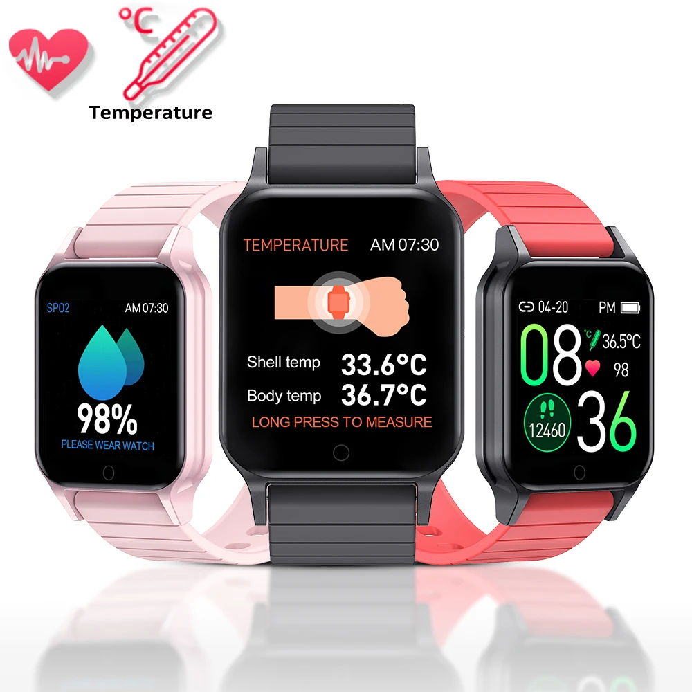 IP67 Waterproof Smart Watch with Body Temperature Measure Heart Rate
