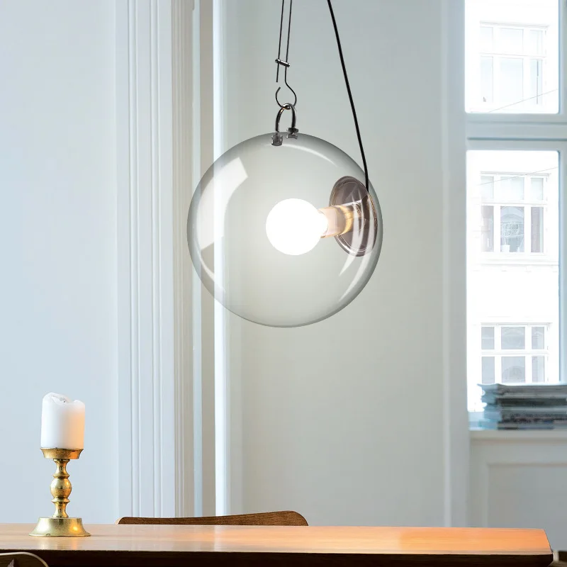 

Modern LED pendant lights Round Glass Ball hanging lamp restaurant Living Room suspension luminaire Bedroom fixtures