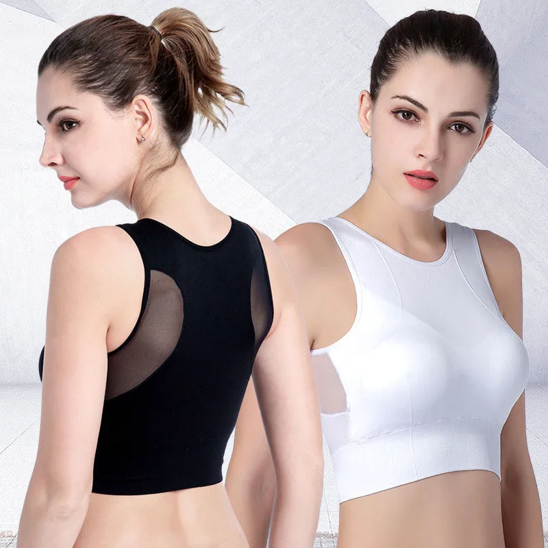 

Sports Bra Women Lady Breathable Shock Proof Quick Drying Seamless Knitted Mesh Underwear Fitness yoga Apparel Clothing