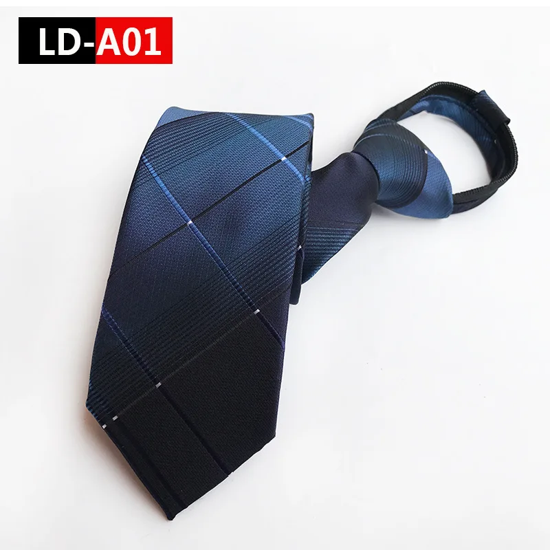 24 цвета мужской галстук ленивый галстук мужской простой на молнии Униформа Группа безопасности платье бизнес Профессиональный галстук мужской подарок аксессуары - Цвет: L8CM-01