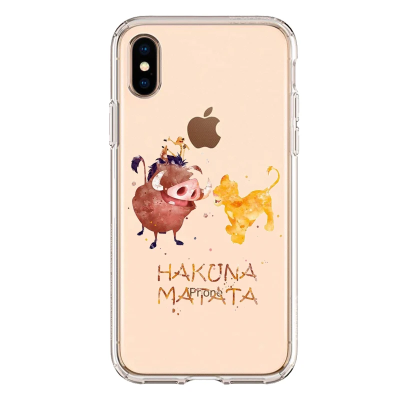 Милый мягкий силиконовый чехол из ТПУ с изображением короля льва Simba для телефона iPhone XS MAX 6 6S 7 8 Plus X XR прозрачный чехол