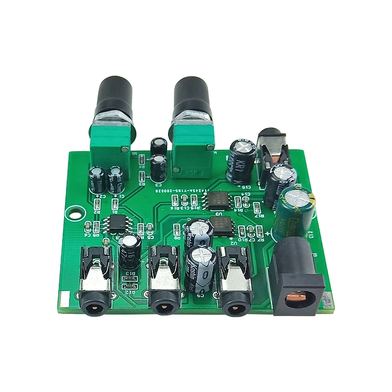 GHXAMP Stereo Audio Mixer 2 Input 2 Output 2 Way Volume Independent Control Board Connect Two Headphones or Amplifier DC5 12V