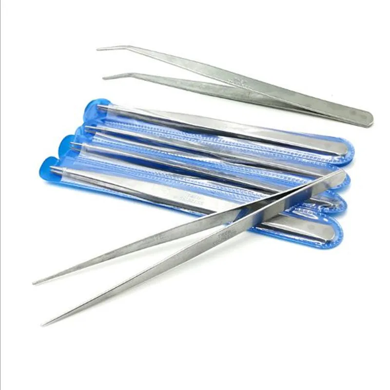 Industrial Tweezers tweezer tool precision tweezers esd anti static tweezers phone repair tweezers Anti-static Curved Straight Tip Stainless Tweezer For Electronics Repair Sewing Machine Thread Take-up 5 Pcs