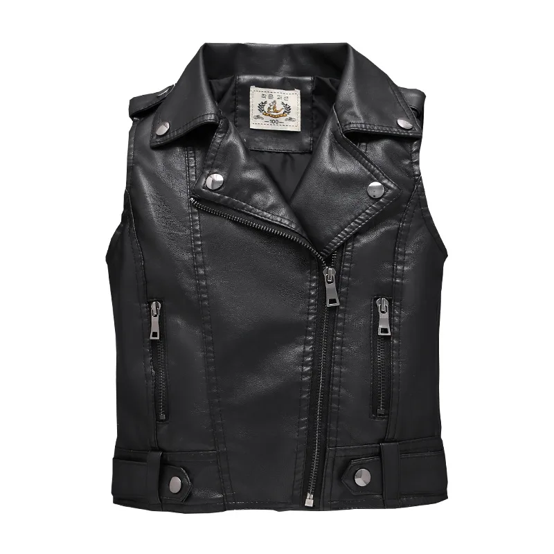 New Leather Vest Jacket For Girls,boys Leather Vests,advanced Pu