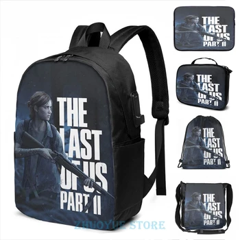 

Funny Graphic print The Last Of Us Part 2 Night Hunting USB Charge Backpack men School bags Women bag Travel laptop bag