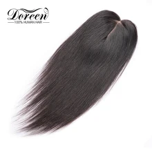 Doreen 12 дюймов 7*12 кружева ПУ волосы Топпер парик для женщин чистый цвет волос с 3 клипсами Remy человеческие волосы