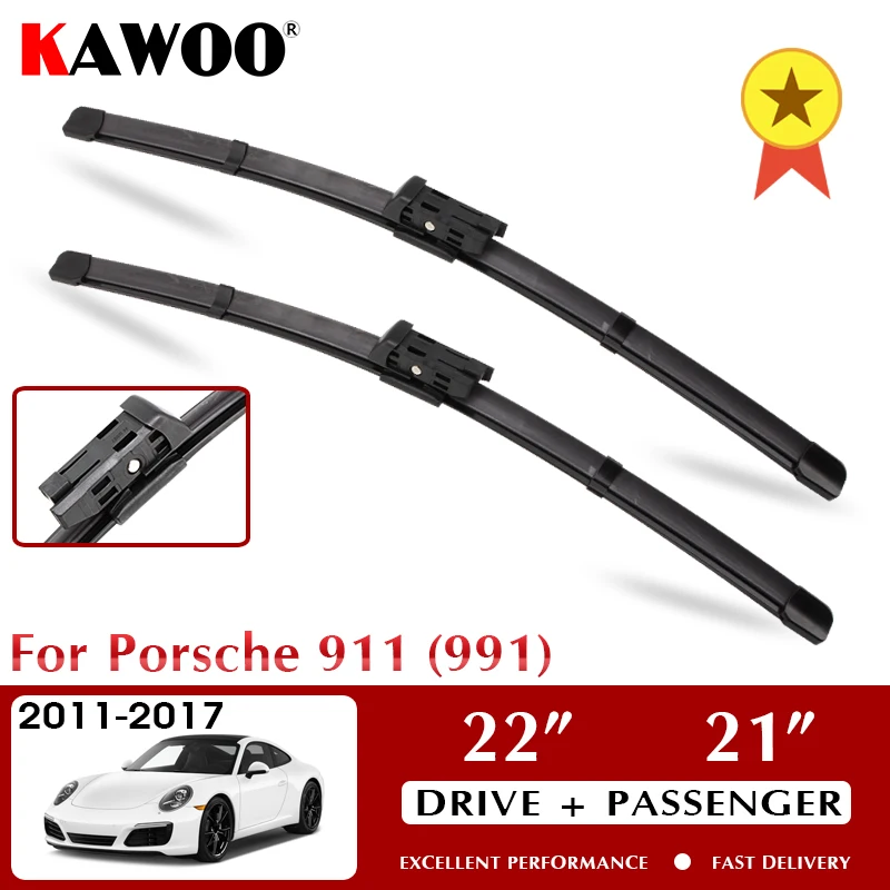 

KAWOO Wiper Car Wiper Blade Blades For Porsche 911 (991) 2011-2017 Windshield Windscreen Window Wash 22"+21" LHD RHD