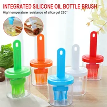 

1Pcs Silicone Oil Brush with Bottle Cover Barbecue Grilling Brush High Temperature Baking Cooking Tools Plastic Oil Brush Bottle
