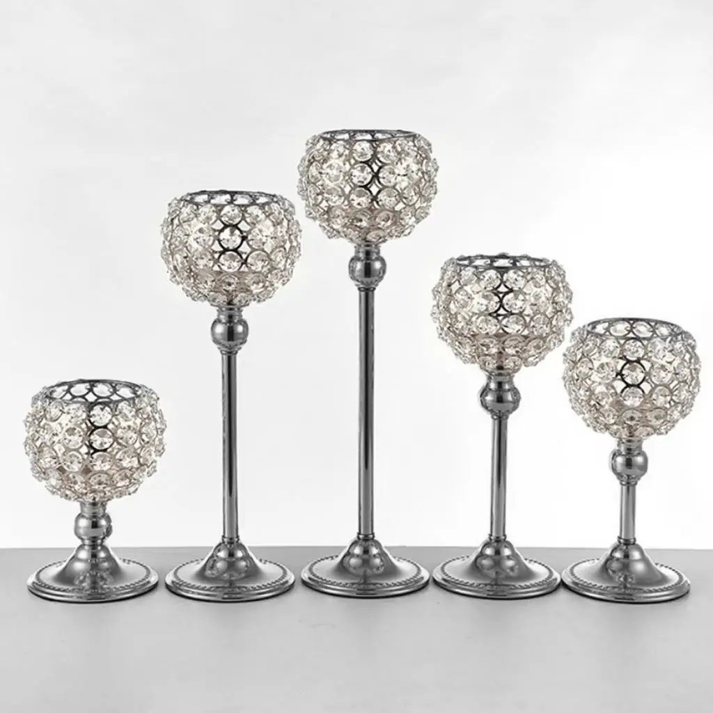 Stunning Crystal Tea Light Candle Holder Votive On Stem Wedding Party Ornaments