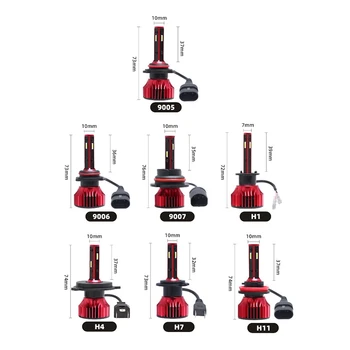 

Car Light Bulbs 4-Sides COB LED Headlight Kit Auto Led Head Light 2000W 285000LM Hi-Lo Beam Bulbs 6500K Cold White