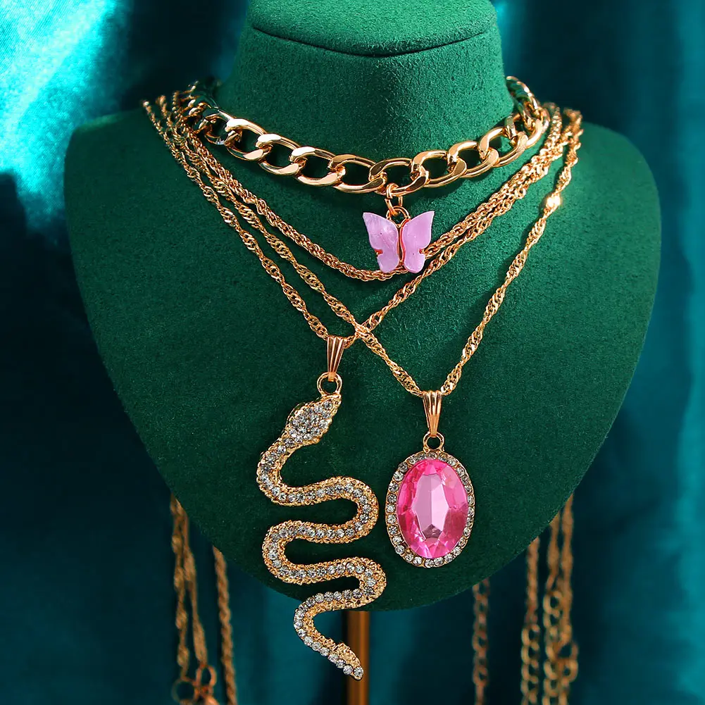 Chunky Pink Layered Necklace – Lizzis Lox
