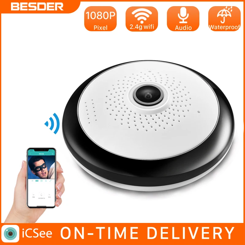 Камера видеонаблюдения BESDER ICsee беспроводная панорамная камера 360 градусов Wi Fi Ip