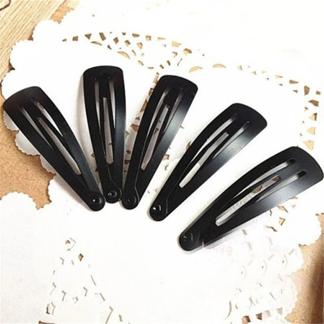 10pcs Snap Hair Clips Set for Hair Clip Pins BB Hairpins Black Metal  Barrettes