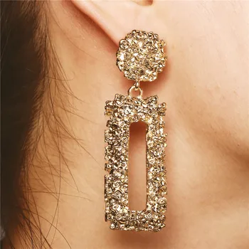 

Fashion Geometric Statement Earrings Round Sharp Gold Color Hanging Korean Earrings For Women Valentine's Day Gift