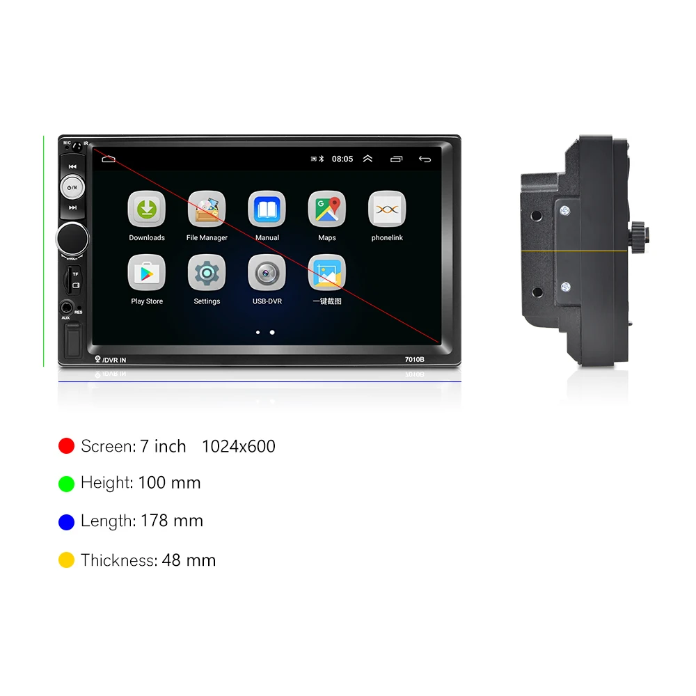 Podofo 2din Auto Radio 2 + 32G Android8.1 GPS Navi WiFi Auto-Multimedia-Player Für VW TOYOTA GOLF N