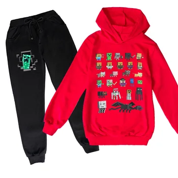 

Minecrafters Kid Set Sport New Autumn Fashion Sweatshirt Set Baby Clothes Long Sleeve Shirt+Pants Boys Clothing Sets Kids