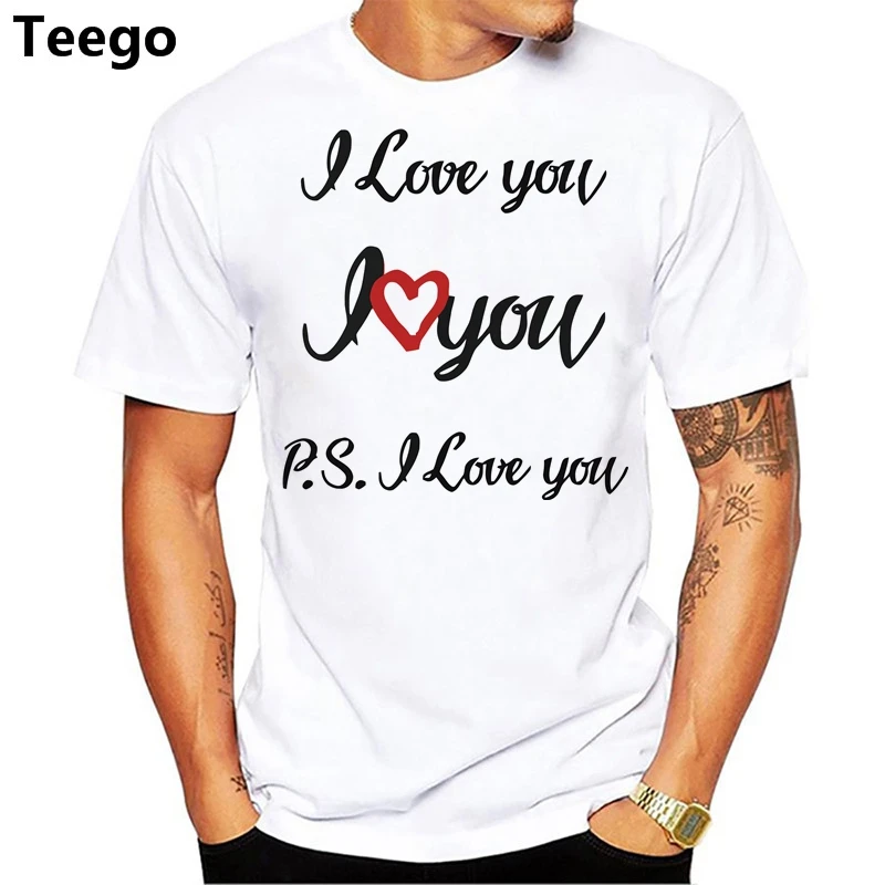 Мужские футболки I Love You мужская Тонкая футболка с длинным рукавом Мужская Camisas