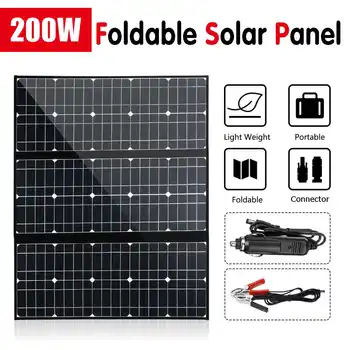 

200W Mono Flexible Solar Panel Kit for 1 Power Battery Home/RV/Car/Boat Charge System Cables With 10/20/30A Controller