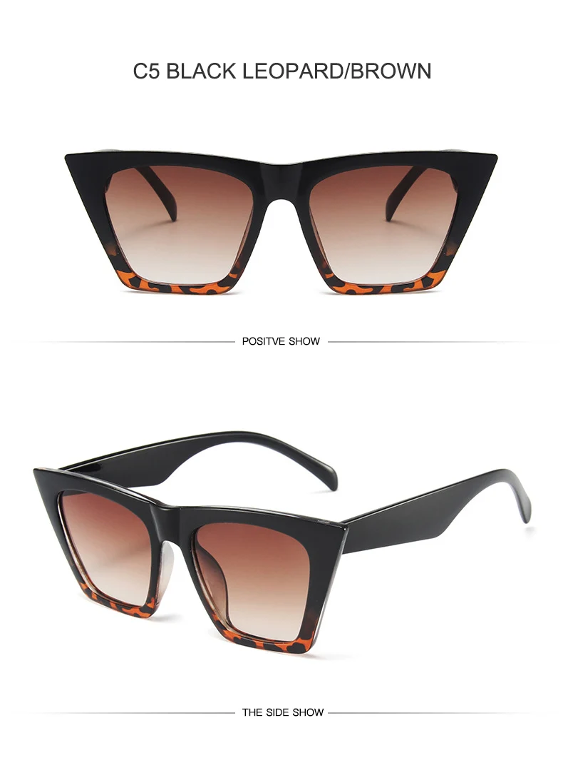 OEC CPO New Fashion Cat Eye Sunglasses Women Fashion Brand Designer Sun Glasses Female Trend Shades Brown Eyewear UV400 O947