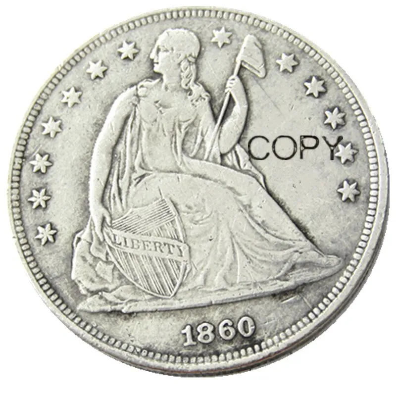 1860-O сидящий Liberty Dollar посеребренные копии монет