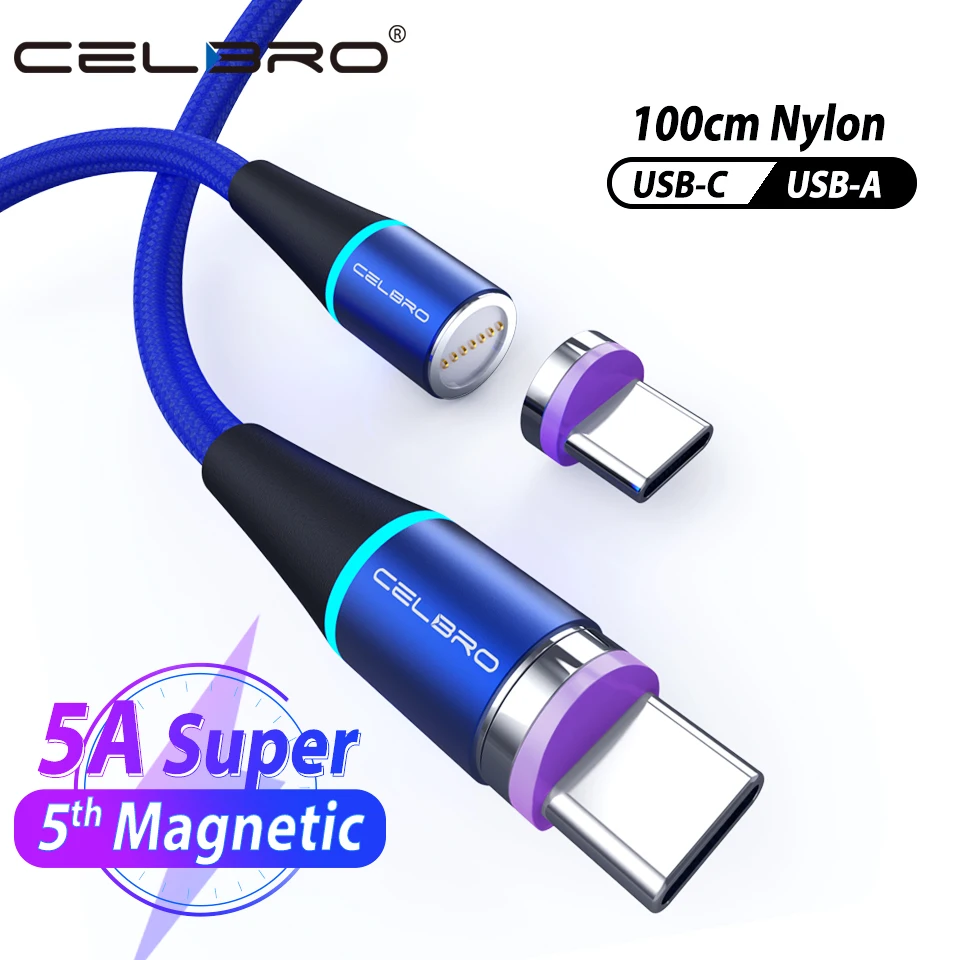 Магнитный кабель Usb type C для samsung Xiaomi huawei 5A быстрая зарядка синхронизация данных