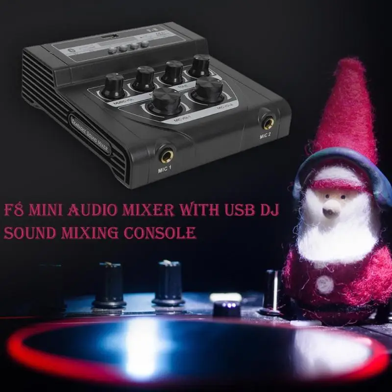 F8 аудио Миксер с USB DJ звуковая микшерная консоль для караоке