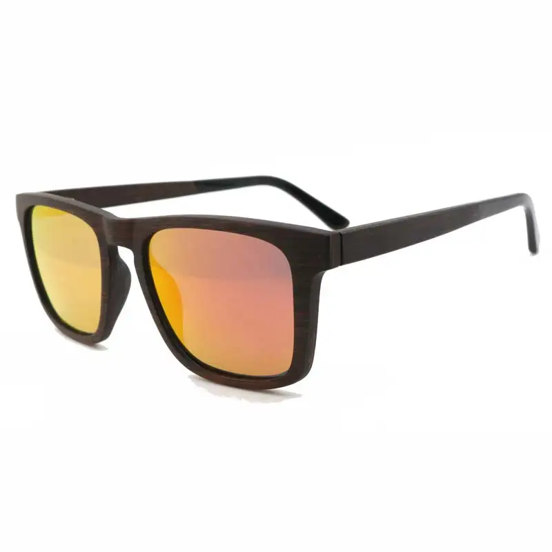 red lens BerWer модные бамбуковые очки мужские солнцезащитные очки в деревянной оправе брендовые дизайнерские для мужчин/женщин Oculos de sol masculino - Lenses Color: red lens