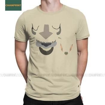 

Appa And Momo Avatar The Last Airbender Men's T Shirts Legend Of Korra Aang Fire Air Earth Yip Tees Short Sleeve T-Shirt Cotton