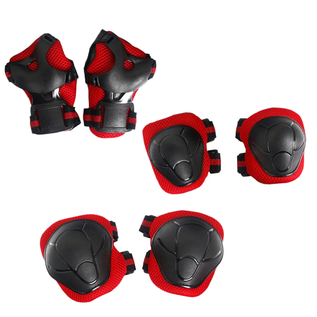 6 Pcs Kid Child Roller Skating Bicycle Bike Knee Wrist Elbow Pad Sets - 6 colors to choose