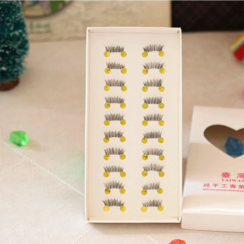 Периферийные ресницы 10 пар Красота Макияж Мини полуугловые Черные Накладные