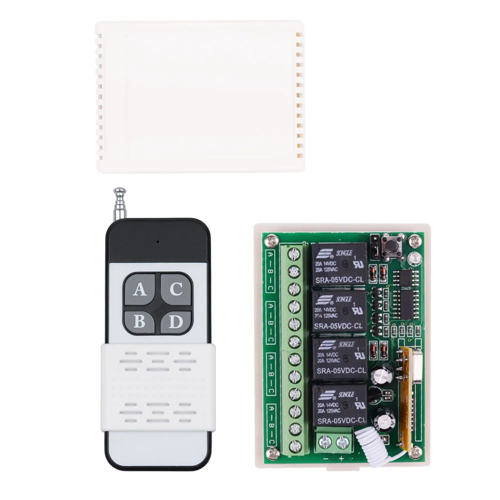 

DC 12V 5V 433Mhz Universal Wireless Remote Control Switch 4CH relay Receiver Module With 200M 4 channel 433 Mhz Transmitter