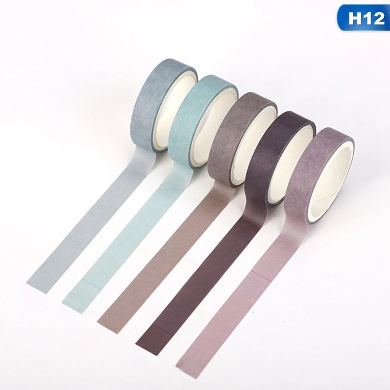 5 шт./компл. сетка лента Washi Милая декоративная клейкая лента сплошной Цвет изоляционная лента для наклейки Скрапбукинг DIY раздатчик канцелярской ленты - Цвет: 12