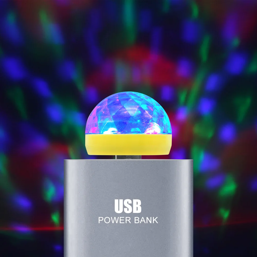 Портативный мини USB светодиодный хрустальный магический шар, светильник, контроль звука, цветная лампа, домашние, вечерние, декоративный светильник, автомобильный, атмосферный светильник s