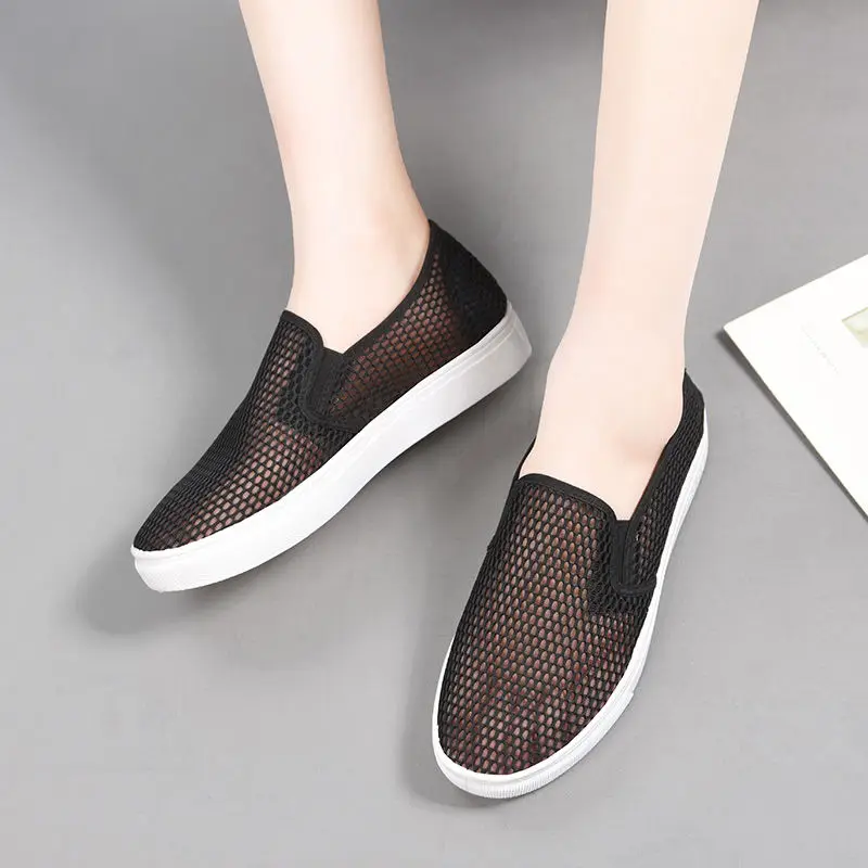 Tenis Feminino Women Sneakers Flats Ladies Casual Vulcanized Shoes Walking Spring Summer Mesh Breathable Slip On Female Fashion