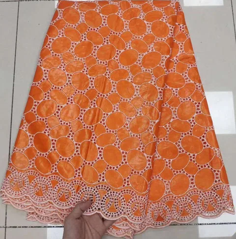 African dry lace fabrics bazin riche with net and stones 2020 latest basin brocade for women 5yards/lot ATB117 orange | Дом и сад
