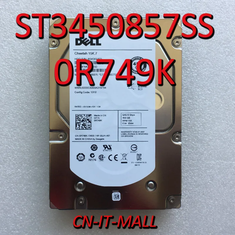 3 5 0R749K R749K ST3450857SS 450 Гб 15000 об/мин 16 Мб Кэш SAS 6 ГБ/сек. внутренний предприятие