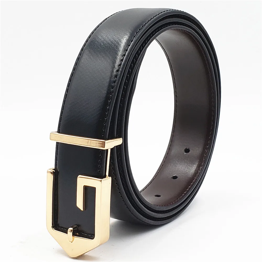

New Luxury G Buckle Belt Designer Men's Belts Black Brown Waistband Women Genuine Leather Male Fashion Strap for Jeans